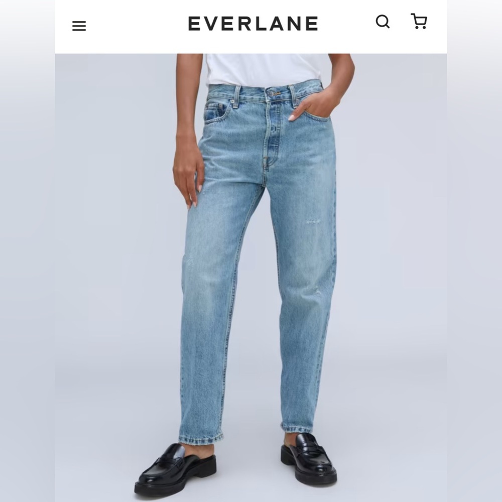 NWT Everlane Rigid Slouch Jean. Wash: Broken-in Blue. Size: 28